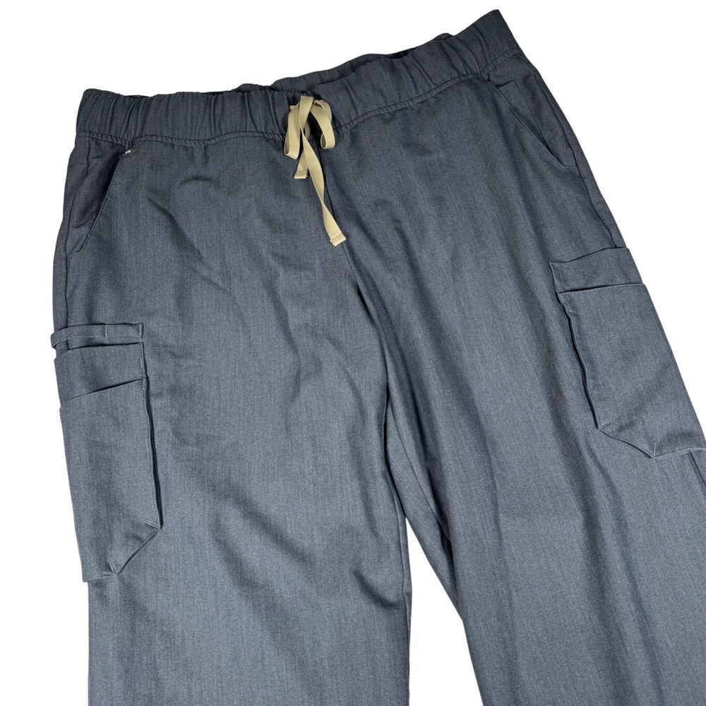 FIGS Tech‎ Collection Blue Gray Wide Leg Cargo Scrub Pants XXL 28.5in W19SW2001
